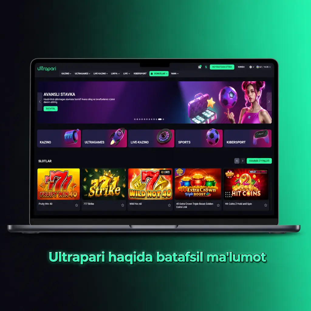 Ultrapari sport tikish va kazino platformasi: 30+ sport turi, SSL himoya va Android/iOS mobil ilova imkoniyatlari