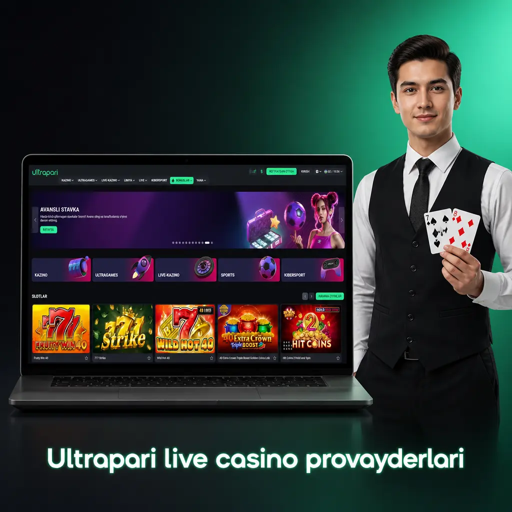 Ultrapari jonli kazinosida Evolution va Pragmatic Play Live provayderlari texnologiyasi, dilerlar rus va o'zbek tillarida xizmat ko'rsatadi.