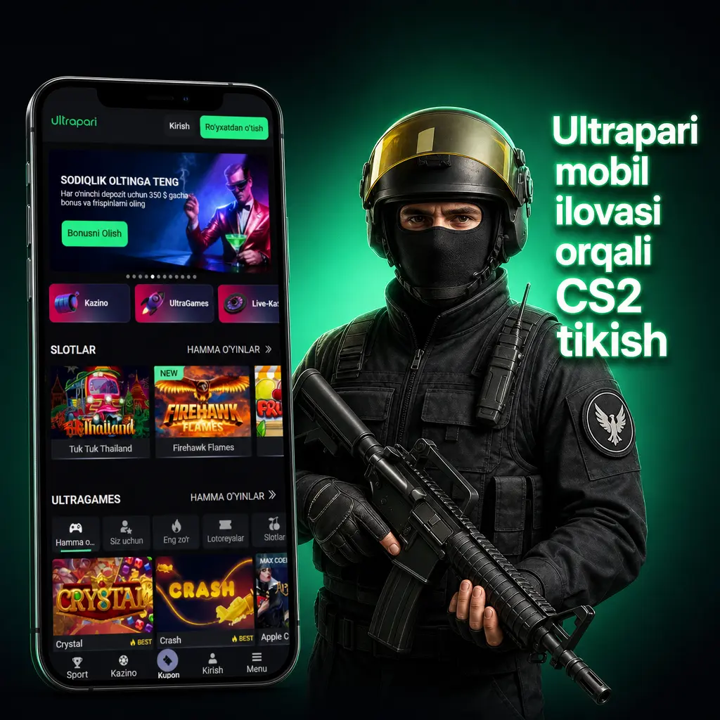 Ultrapari mobil ilovasida CS2 o'yinlariga jonli koeffitsientlar va push bildirishnomalar bilan tikish imkoniyati