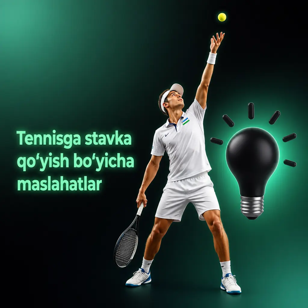 Tennisga stavka qo‘yish bo‘yicha qoplama, forma, H2H statistika va jonli stavka tavsiyalarini o‘z ichiga olgan maslahatlar tasviri