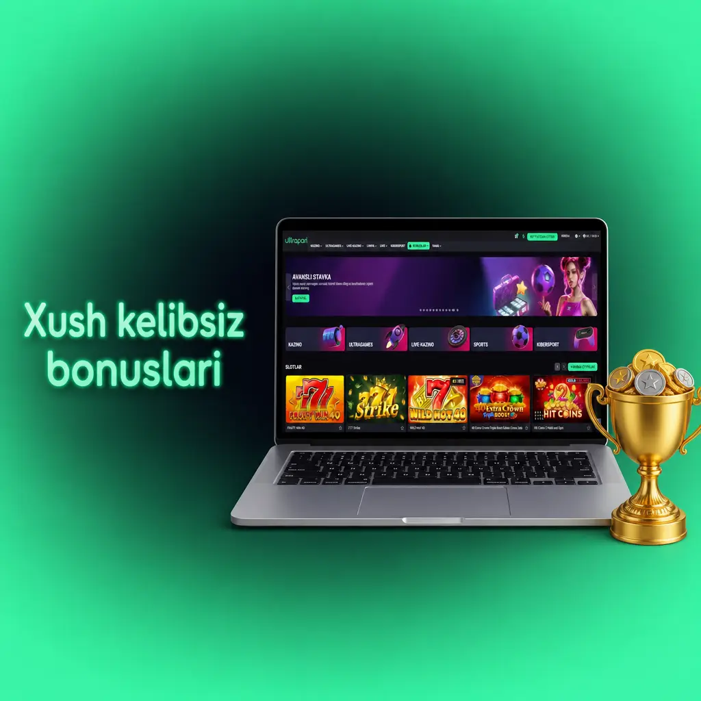 Ultrapari xush kelibsiz bonusi: 1 730 USD gacha va 150 FS, 4 ta depozit uchun, hamda sportbukda 100 USD gacha bonus